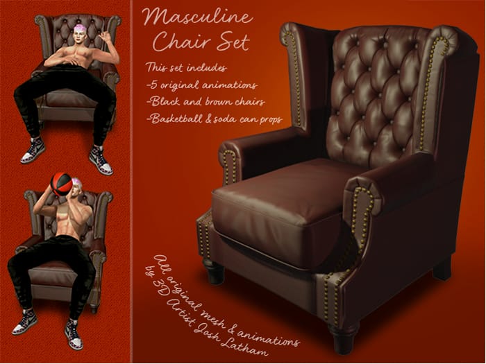 Second Life Masculine Chair set from Adjunct